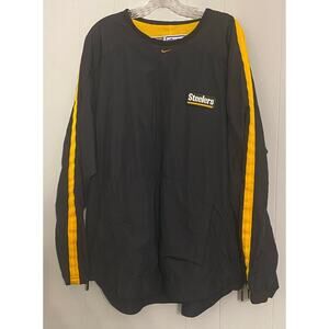 Nike NFL Pro Pittsburgh Steelers Windbreaker Pullover Jacket Black Gold Mens XXL